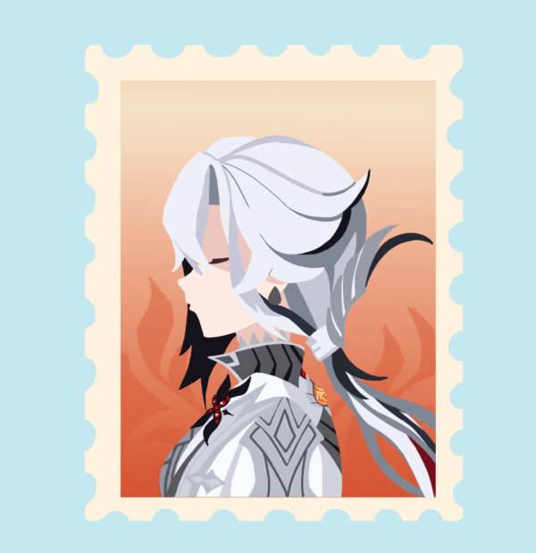 Stickers Personnage Féminin Format Timbre