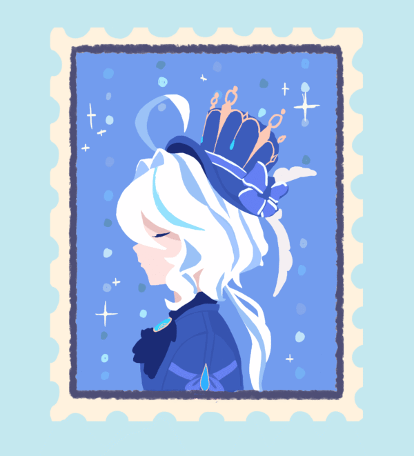 Stickers Personnage Féminin Format Timbre