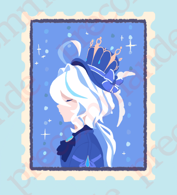 Stickers Personnage Féminin Format Timbre