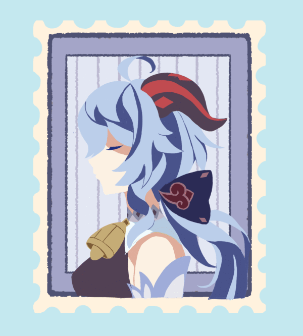 Stickers Personnage Féminin Format Timbre