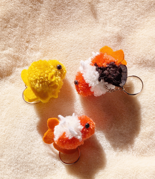 Porte-clé Poissons Pompons