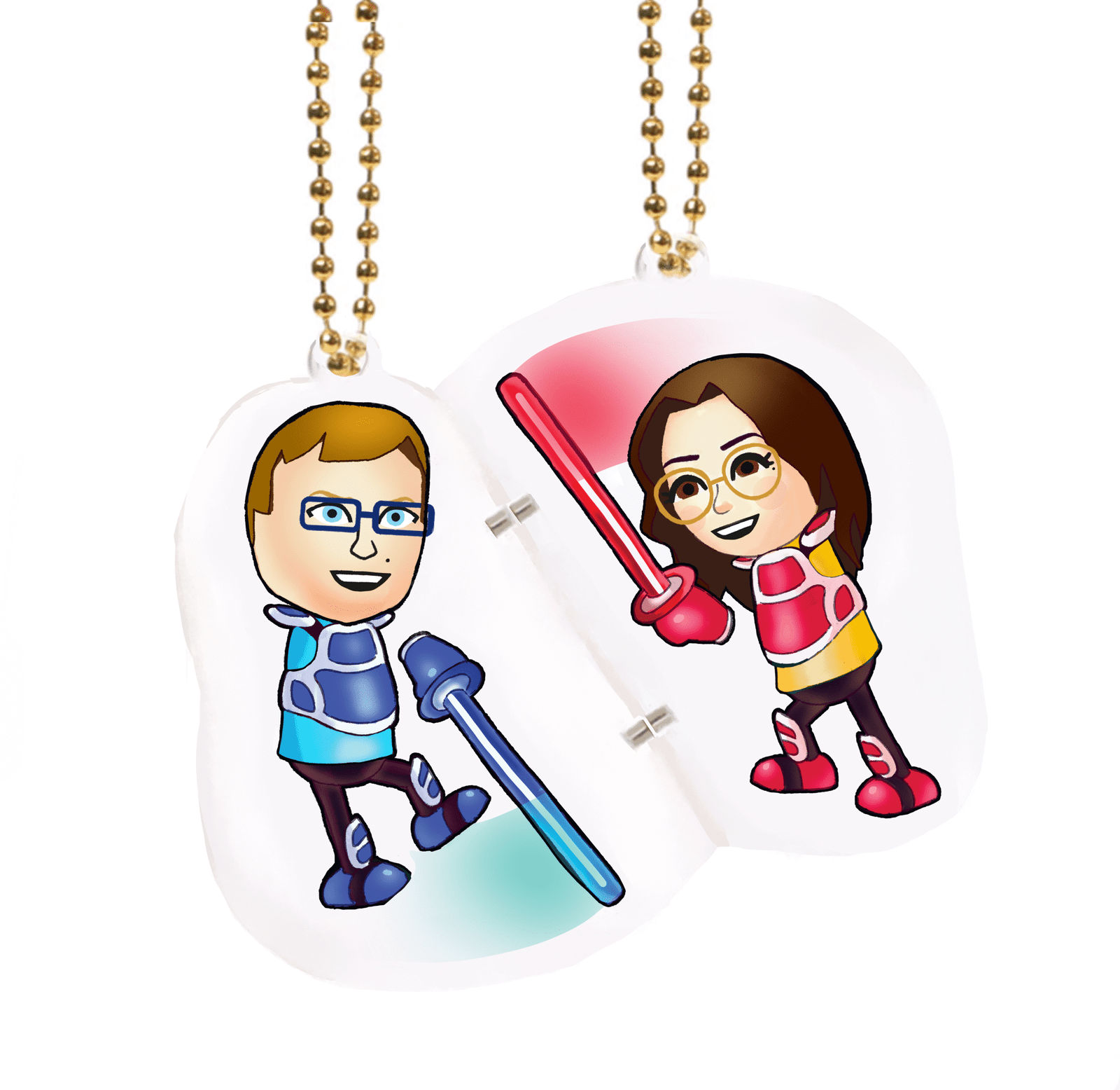 Porte-clé Personnalisé aimanté Duo Sportif