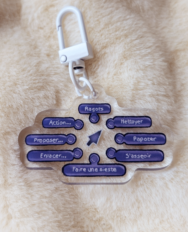 Porte-clé sélection d'action, jeu de simulation de vie