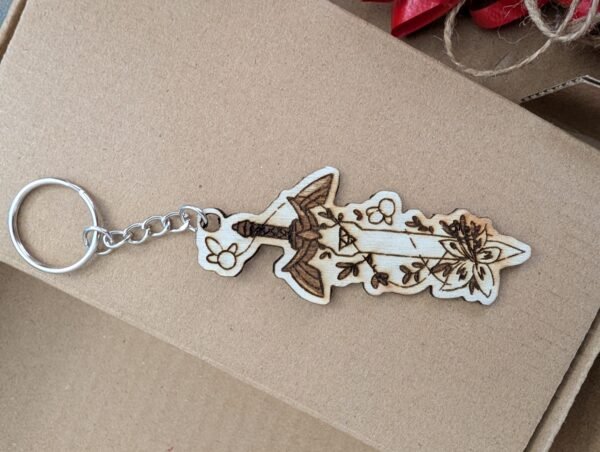 Epée porte-clé Gravé en Bois