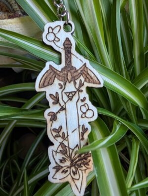 Epée porte-clé Gravé en Bois